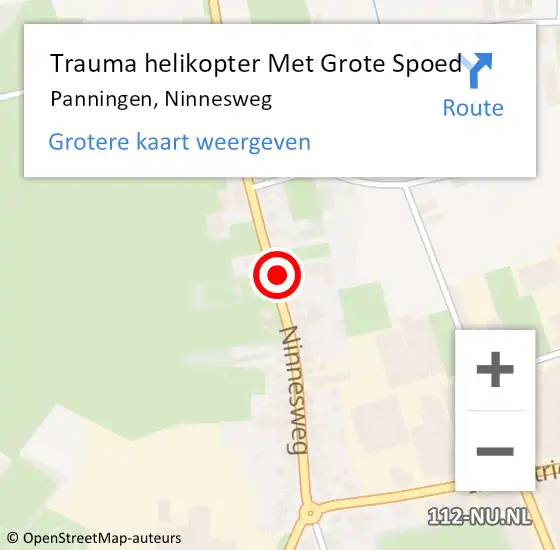 Locatie op kaart van de 112 melding: Trauma helikopter Met Grote Spoed Naar Panningen, Ninnesweg op 3 februari 2024 05:47