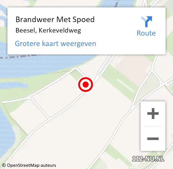 Locatie op kaart van de 112 melding: Brandweer Met Spoed Naar Beesel, Kerkeveldweg op 3 februari 2024 09:42