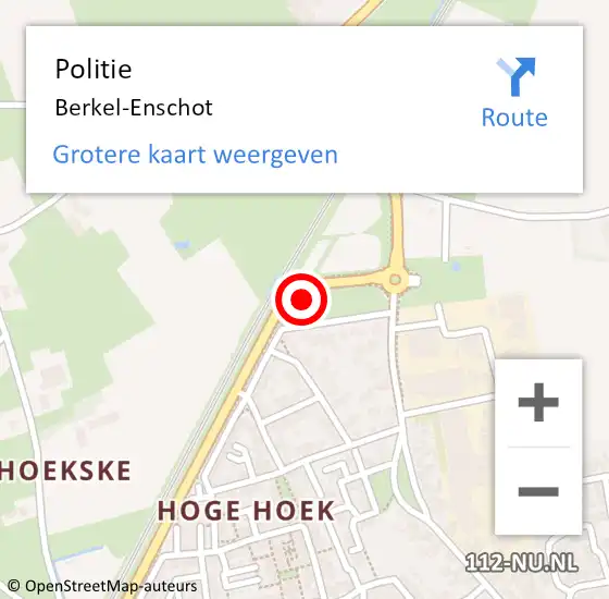 Locatie op kaart van de 112 melding: Politie Berkel-Enschot op 3 februari 2024 12:00