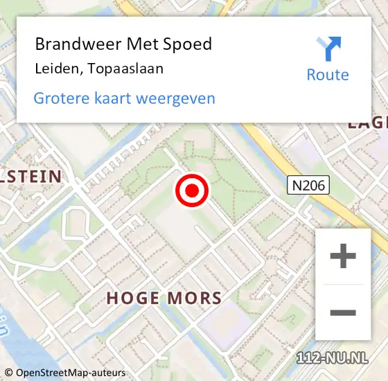 Locatie op kaart van de 112 melding: Brandweer Met Spoed Naar Leiden, Topaaslaan op 3 februari 2024 13:52