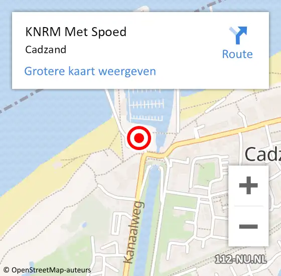 Locatie op kaart van de 112 melding: KNRM Met Spoed Naar Cadzand op 3 februari 2024 14:22
