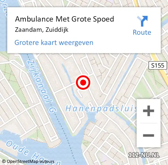 Locatie op kaart van de 112 melding: Ambulance Met Grote Spoed Naar Zaandam, Zuiddijk op 3 februari 2024 14:48