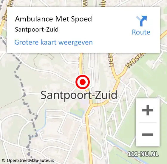 Locatie op kaart van de 112 melding: Ambulance Met Spoed Naar Santpoort-Zuid op 3 februari 2024 16:01