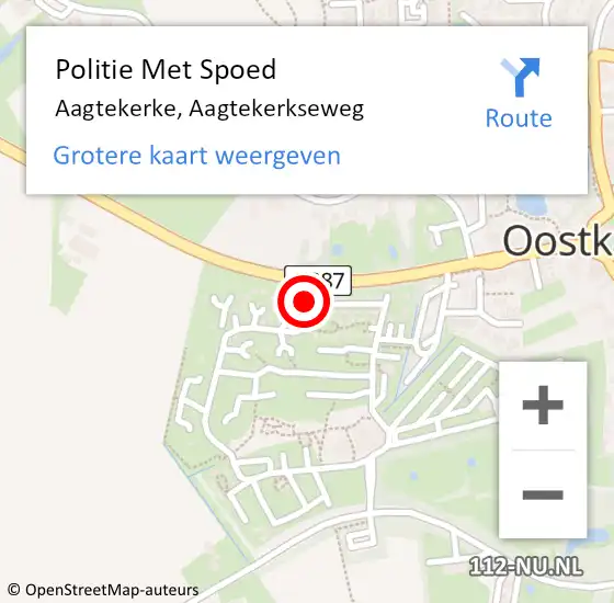 Locatie op kaart van de 112 melding: Politie Met Spoed Naar Aagtekerke, Aagtekerkseweg op 3 februari 2024 16:19