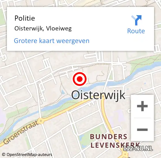 Locatie op kaart van de 112 melding: Politie Oisterwijk, Vloeiweg op 3 februari 2024 16:24
