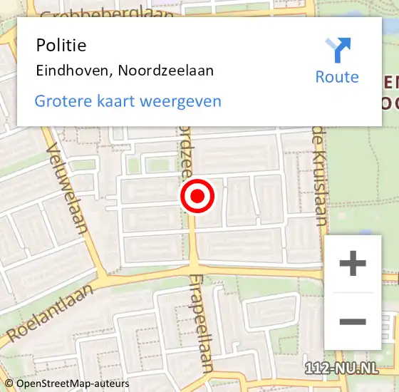 Locatie op kaart van de 112 melding: Politie Eindhoven, Noordzeelaan op 3 februari 2024 18:55