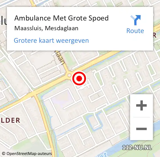 Locatie op kaart van de 112 melding: Ambulance Met Grote Spoed Naar Maassluis, Mesdaglaan op 3 februari 2024 19:36
