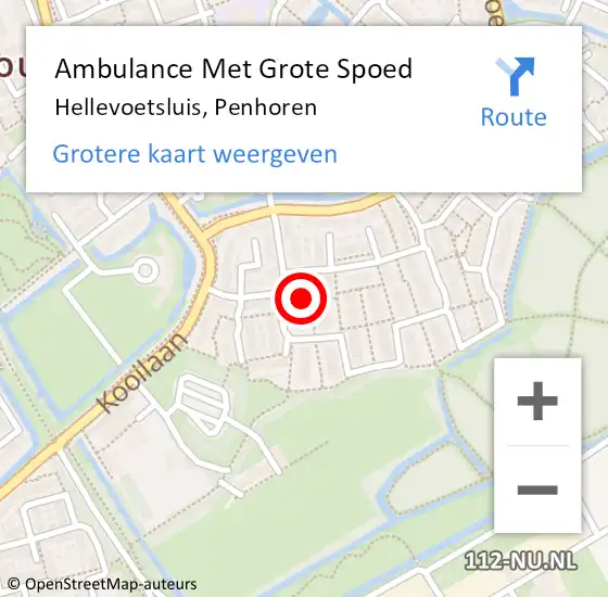 Locatie op kaart van de 112 melding: Ambulance Met Grote Spoed Naar Hellevoetsluis, Penhoren op 3 februari 2024 19:39
