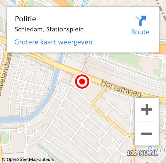 Locatie op kaart van de 112 melding: Politie Schiedam, Stationsplein op 3 februari 2024 20:31