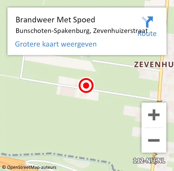 Locatie op kaart van de 112 melding: Brandweer Met Spoed Naar Bunschoten-Spakenburg, Zevenhuizerstraat op 3 februari 2024 22:18