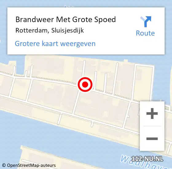 Locatie op kaart van de 112 melding: Brandweer Met Grote Spoed Naar Rotterdam, Sluisjesdijk op 3 februari 2024 23:17