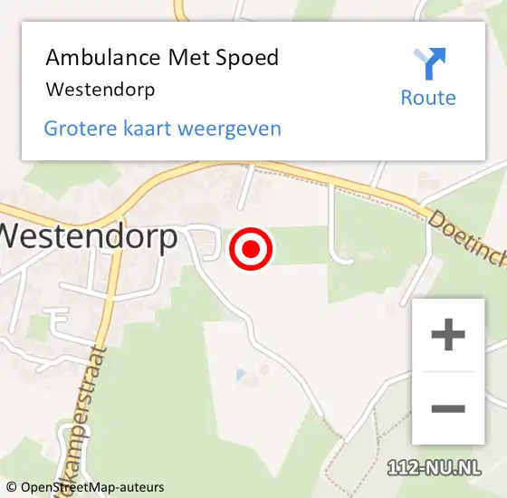 Locatie op kaart van de 112 melding: Ambulance Met Spoed Naar Westendorp op 4 februari 2024 00:53