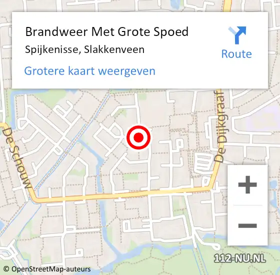 Locatie op kaart van de 112 melding: Brandweer Met Grote Spoed Naar Spijkenisse, Slakkenveen op 4 februari 2024 02:42