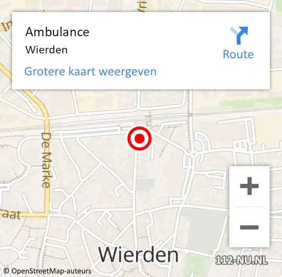 Locatie op kaart van de 112 melding: Ambulance Wierden op 4 februari 2024 04:41