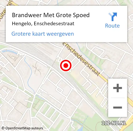 Locatie op kaart van de 112 melding: Brandweer Met Grote Spoed Naar Hengelo, Enschedesestraat op 4 februari 2024 05:34