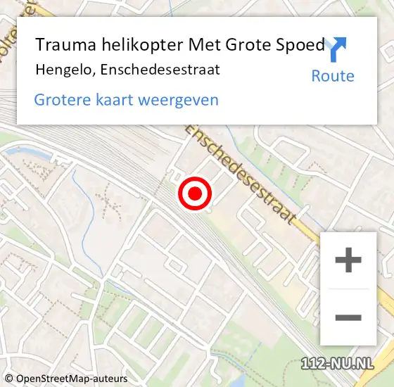 Locatie op kaart van de 112 melding: Trauma helikopter Met Grote Spoed Naar Hengelo, Enschedesestraat op 4 februari 2024 05:37