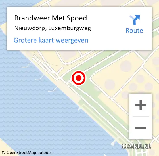 Locatie op kaart van de 112 melding: Brandweer Met Spoed Naar Nieuwdorp, Luxemburgweg op 4 februari 2024 07:27