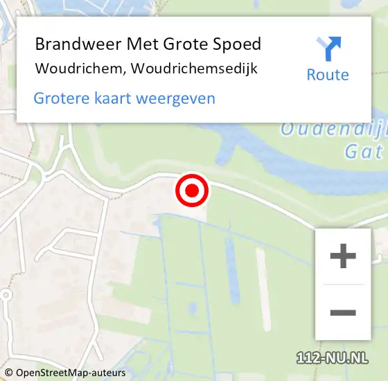 Locatie op kaart van de 112 melding: Brandweer Met Grote Spoed Naar Woudrichem, Woudrichemsedijk op 4 februari 2024 08:49