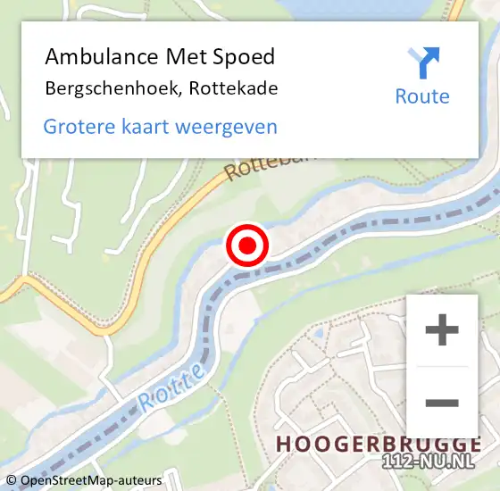 Locatie op kaart van de 112 melding: Ambulance Met Spoed Naar Bergschenhoek, Rottekade op 4 februari 2024 09:54
