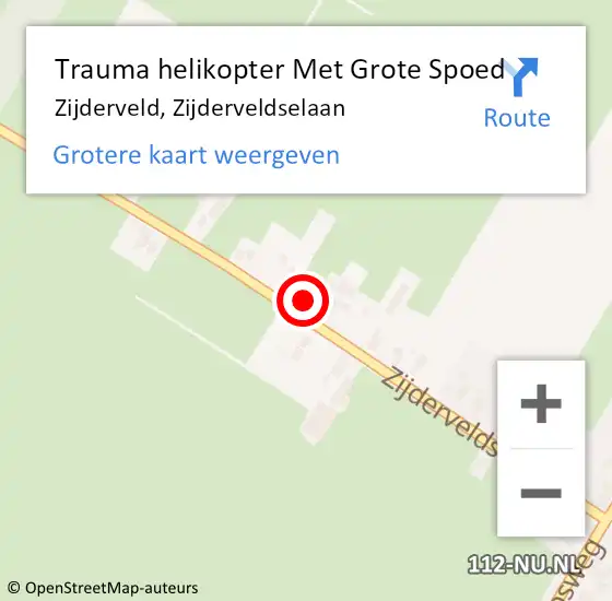 Locatie op kaart van de 112 melding: Trauma helikopter Met Grote Spoed Naar Zijderveld, Zijderveldselaan op 4 februari 2024 11:00