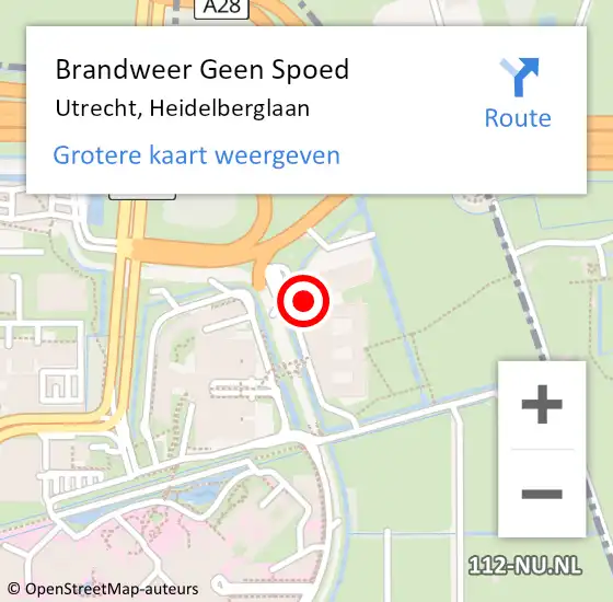 Locatie op kaart van de 112 melding: Brandweer Geen Spoed Naar Utrecht, Heidelberglaan op 4 februari 2024 12:41