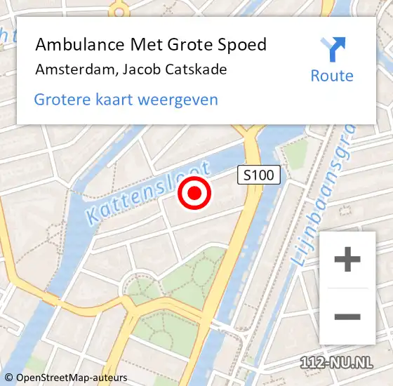Locatie op kaart van de 112 melding: Ambulance Met Grote Spoed Naar Amsterdam, Jacob Catskade op 4 februari 2024 14:51