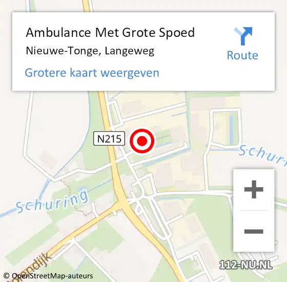 Locatie op kaart van de 112 melding: Ambulance Met Grote Spoed Naar Nieuwe-Tonge, Langeweg op 4 februari 2024 15:39