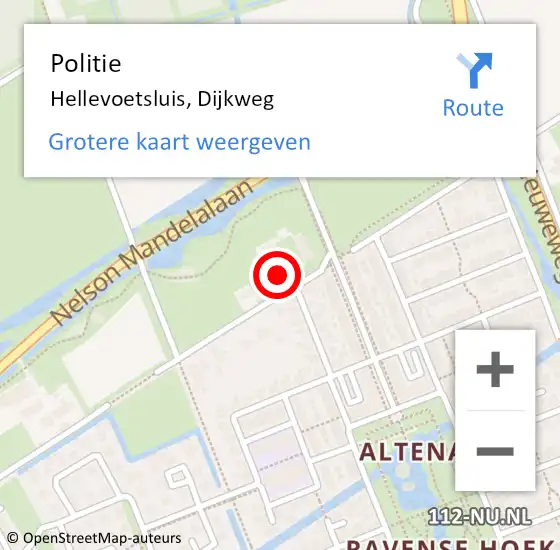 Locatie op kaart van de 112 melding: Politie Hellevoetsluis, Dijkweg op 4 februari 2024 17:11
