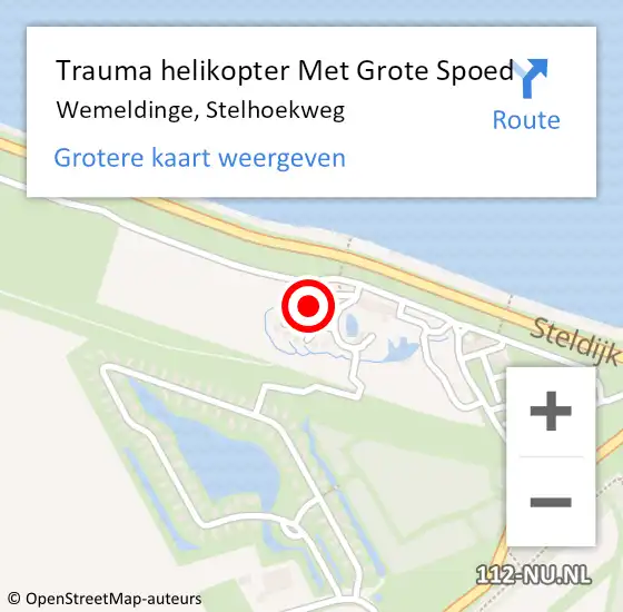Locatie op kaart van de 112 melding: Trauma helikopter Met Grote Spoed Naar Wemeldinge, Stelhoekweg op 4 februari 2024 18:30