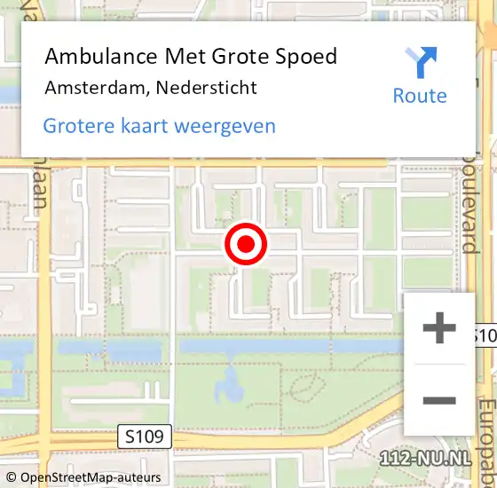 Locatie op kaart van de 112 melding: Ambulance Met Grote Spoed Naar Amsterdam, Nedersticht op 4 februari 2024 22:00