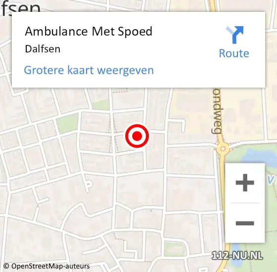 Locatie op kaart van de 112 melding: Ambulance Met Spoed Naar Dalfsen op 4 februari 2024 22:38