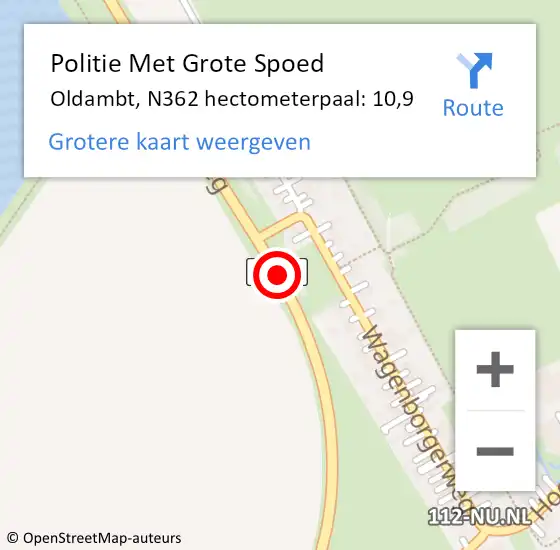 Locatie op kaart van de 112 melding: Politie Met Grote Spoed Naar Oldambt, N362 hectometerpaal: 10,9 op 5 februari 2024 07:06