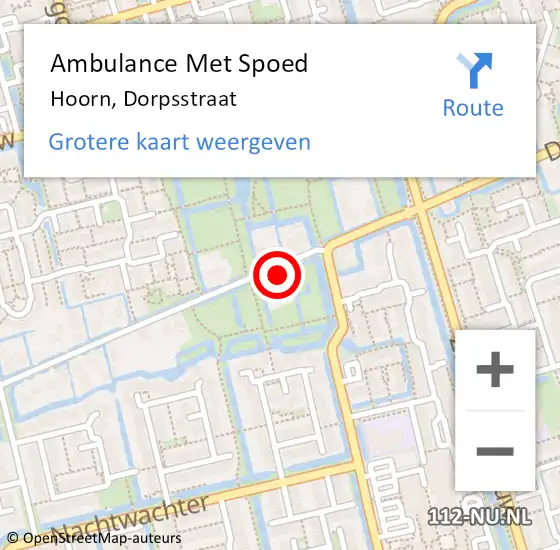 Locatie op kaart van de 112 melding: Ambulance Met Spoed Naar Hoorn, Dorpsstraat op 24 september 2014 17:55