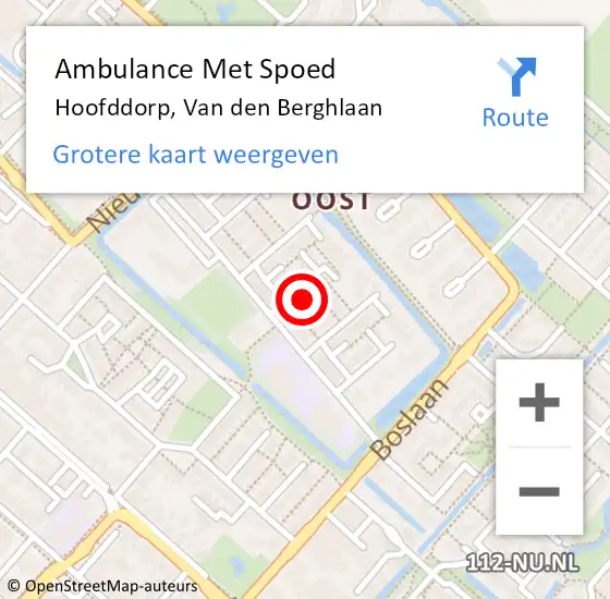 Locatie op kaart van de 112 melding: Ambulance Met Spoed Naar Hoofddorp, Van den Berghlaan op 5 februari 2024 09:25