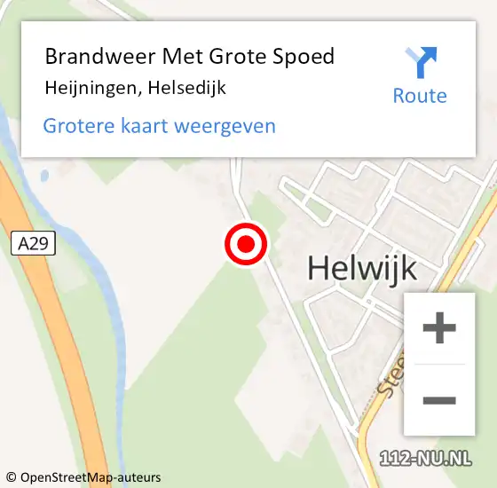 Locatie op kaart van de 112 melding: Brandweer Met Grote Spoed Naar Heijningen, Helsedijk op 5 februari 2024 10:29
