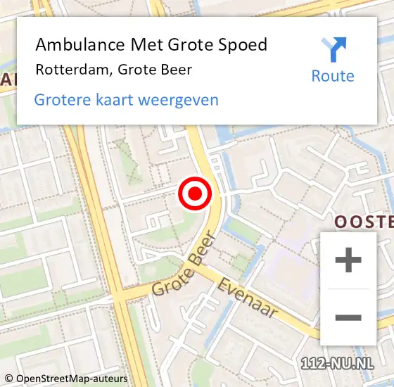 Locatie op kaart van de 112 melding: Ambulance Met Grote Spoed Naar Rotterdam, Grote Beer op 5 februari 2024 11:38