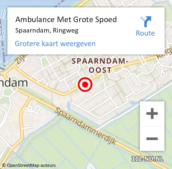 Locatie op kaart van de 112 melding: Ambulance Met Grote Spoed Naar Spaarndam, Ringweg op 5 februari 2024 12:55