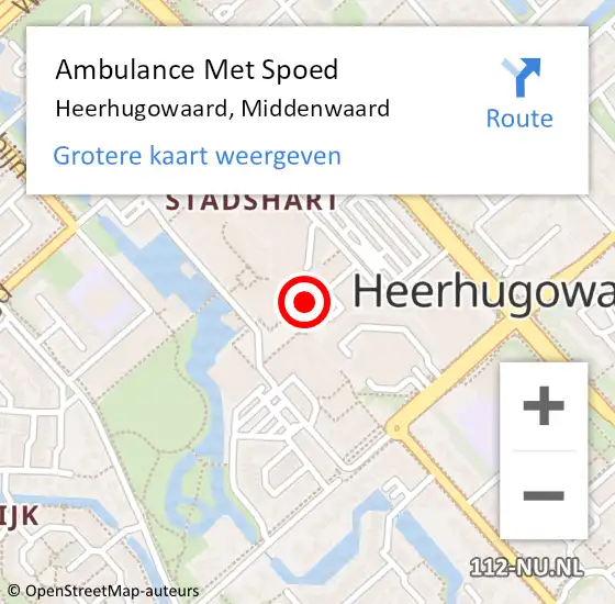 Locatie op kaart van de 112 melding: Ambulance Met Spoed Naar Heerhugowaard, Middenwaard op 5 februari 2024 15:17