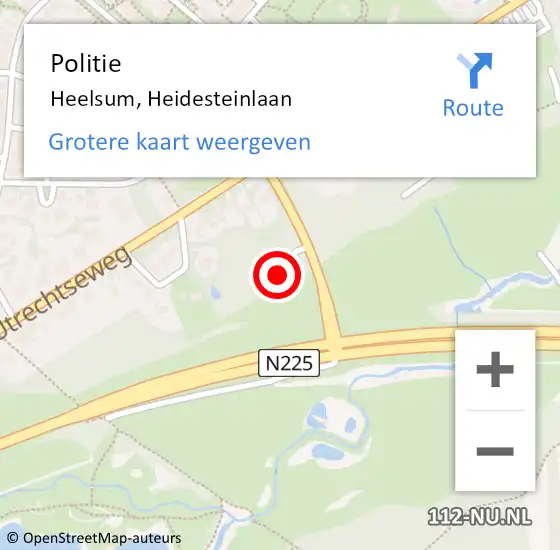 Locatie op kaart van de 112 melding: Politie Heelsum, Heidesteinlaan op 5 februari 2024 17:14