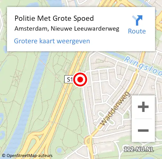 Locatie op kaart van de 112 melding: Politie Met Grote Spoed Naar Amsterdam, Nieuwe Leeuwarderweg op 5 februari 2024 18:17