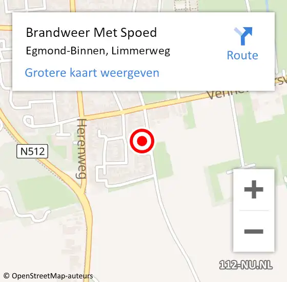 Locatie op kaart van de 112 melding: Brandweer Met Spoed Naar Egmond-Binnen, Limmerweg op 5 februari 2024 19:12