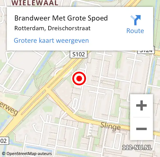 Locatie op kaart van de 112 melding: Brandweer Met Grote Spoed Naar Rotterdam, Dreischorstraat op 5 februari 2024 19:26