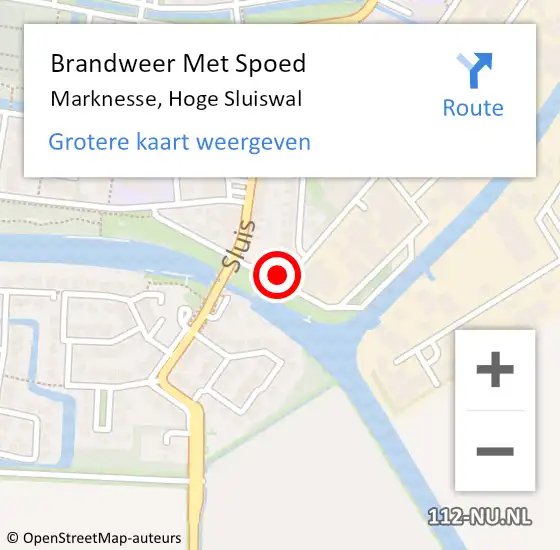 Locatie op kaart van de 112 melding: Brandweer Met Spoed Naar Marknesse, Hoge Sluiswal op 5 februari 2024 21:13