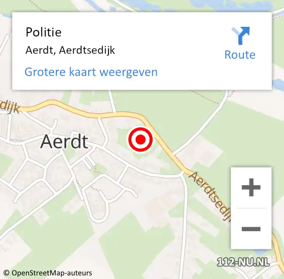 Locatie op kaart van de 112 melding: Politie Aerdt, Aerdtsedijk op 5 februari 2024 21:14
