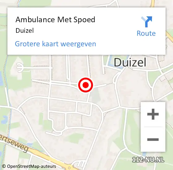 Locatie op kaart van de 112 melding: Ambulance Met Spoed Naar Duizel op 5 februari 2024 21:18