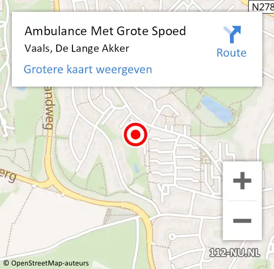 Locatie op kaart van de 112 melding: Ambulance Met Grote Spoed Naar Vaals, De Lange Akker op 5 februari 2024 21:40