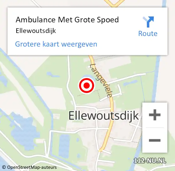 Locatie op kaart van de 112 melding: Ambulance Met Grote Spoed Naar Ellewoutsdijk op 5 februari 2024 22:55