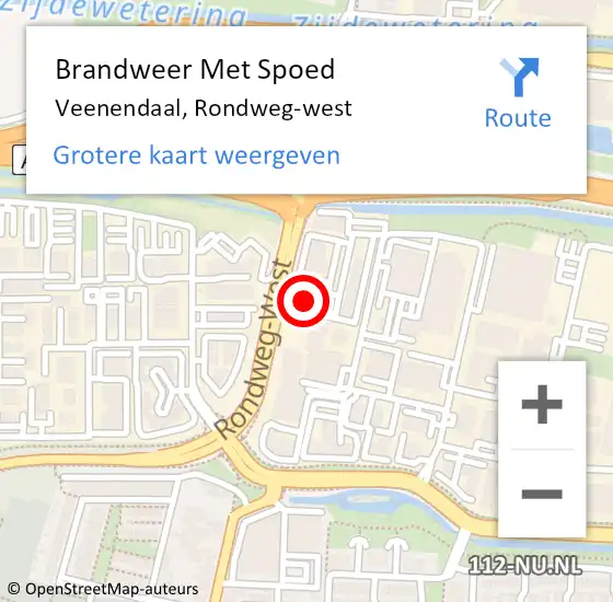 Locatie op kaart van de 112 melding: Brandweer Met Spoed Naar Veenendaal, Rondweg-west op 5 februari 2024 23:02