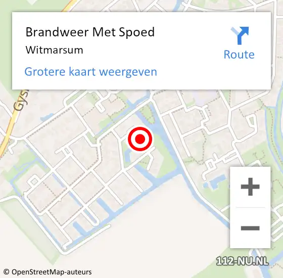 Locatie op kaart van de 112 melding: Brandweer Met Spoed Naar Witmarsum op 5 februari 2024 23:32