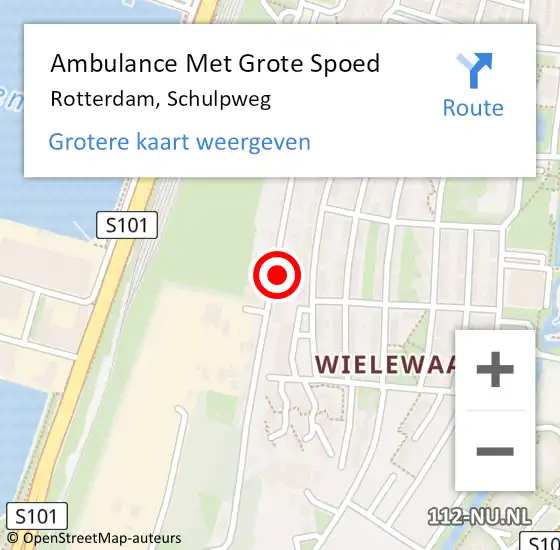 Locatie op kaart van de 112 melding: Ambulance Met Grote Spoed Naar Rotterdam, Schulpweg op 5 februari 2024 23:53